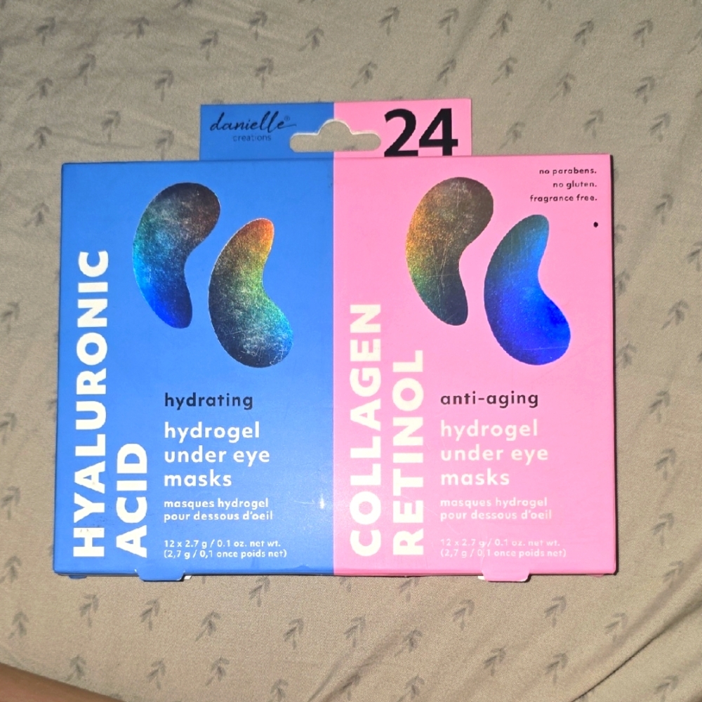 Danielle Hydrating and Anti-Aging Hydrogel Under Eye Masks - Blue and Pink